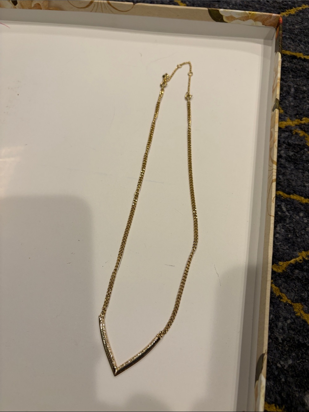 Vera Bradley Gold V-Shape Pendant Necklace